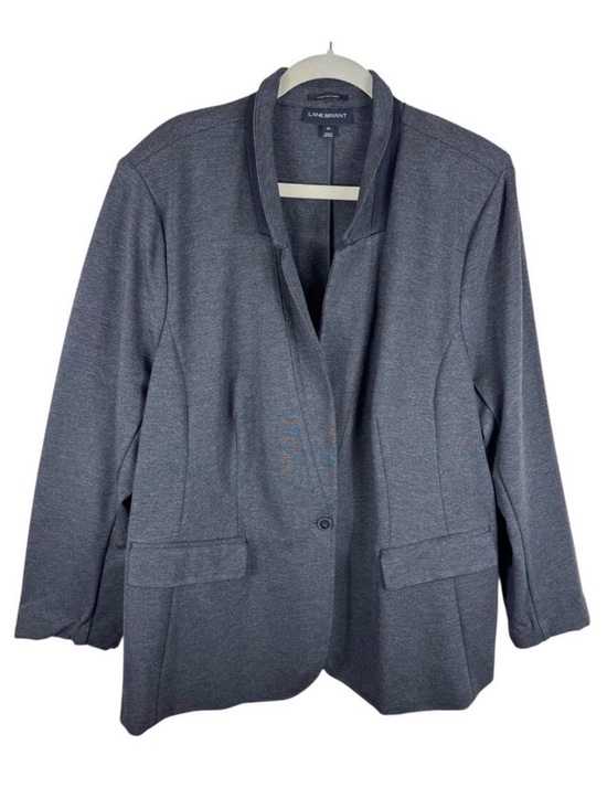 Lane Bryant Jackets & Blazers - Lane Bryant Dark Gray The Bryant Blazer Knit Buttoned Single Breasted Stretch 26